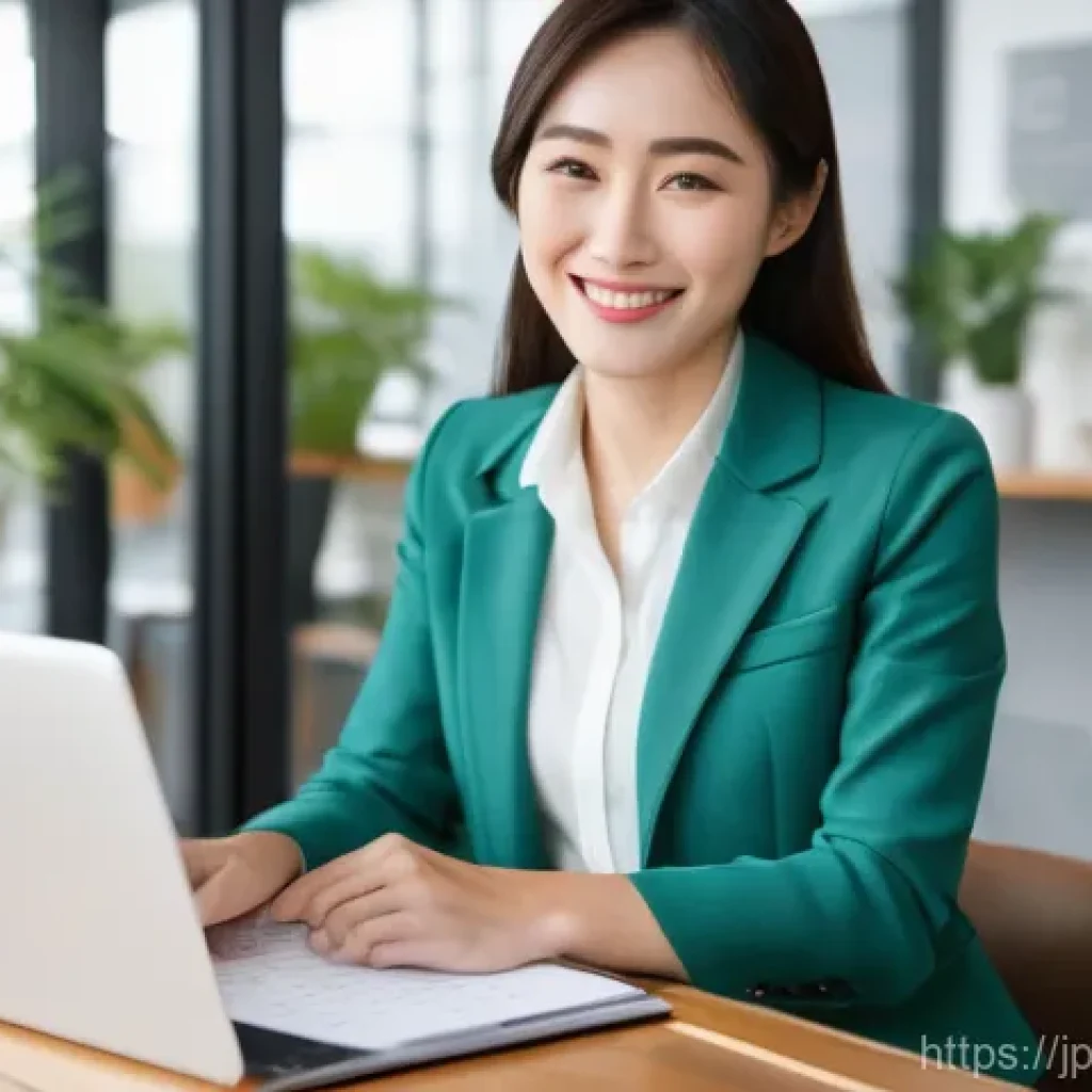 세무사와 금융 세무 관리 - **Prompt:** A friendly and approachable female Japanese tax accountant, in a modern, stylish busines...