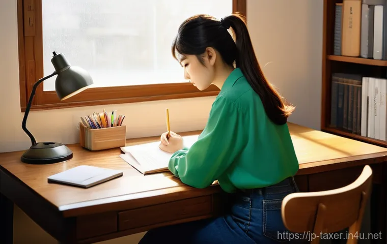 세무사 시험 실패 이유와 극복 사례 - **Prompt 1: The Solitary Scholar's Determination**
    "A young Japanese woman in her late 20s, with...