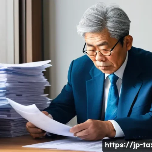세무사 실패 사례 분석 - **Prompt:** A senior Japanese tax accountant, in his late 60s, with a slightly rumpled suit and tie,...