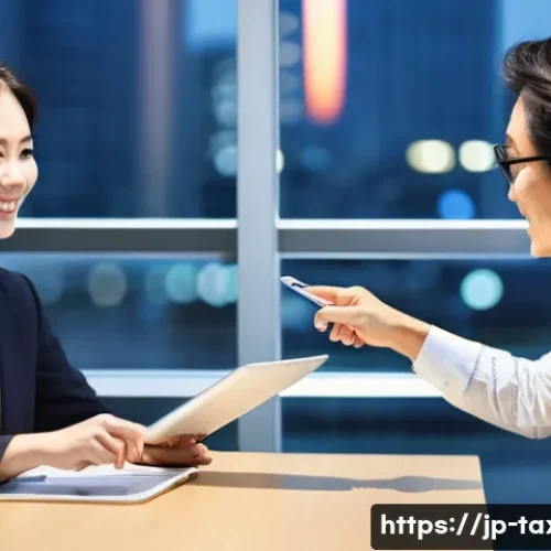 세무사와 법적 규제 이해 - **Prompt 1: The Trusted Financial Navigator**
    A professional-looking Japanese female tax account...
