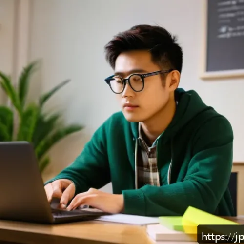 세무사 시험 초보자의 첫걸음 - A focused Japanese young adult studying late at night in a modern, cozy room filled with textbooks a...