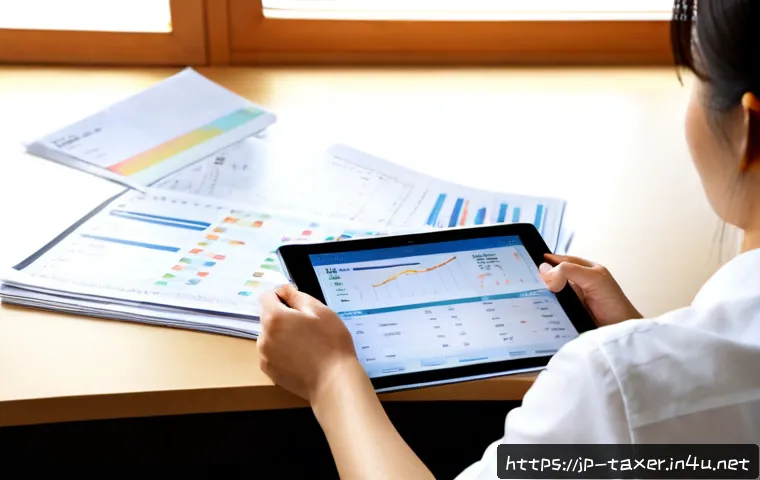 세무사와 부가세 신고 누락 방지 - Photorealistic Japanese tax accountant and small business owner reviewing organized receipts, invoic...
